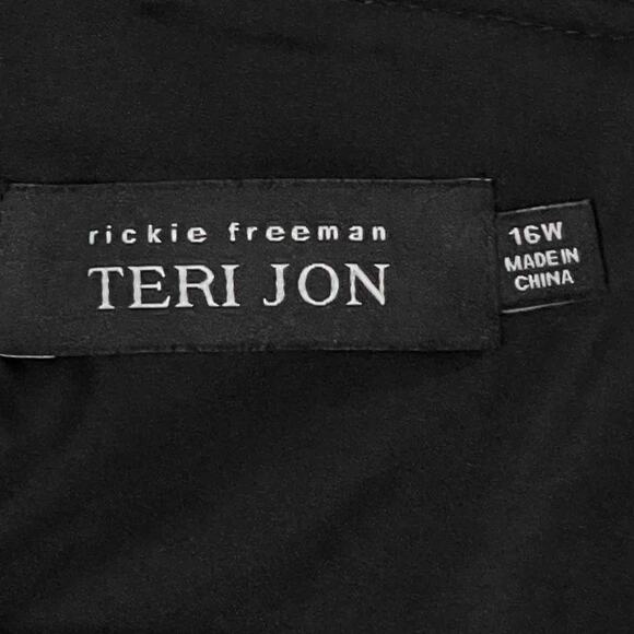 Rickie Freeman Teri Jon Mini Skirt Size 16W Black High Rise Stretch Whimsygoth - Picture 6 of 10